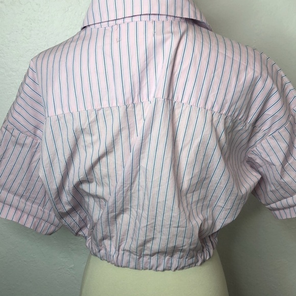 SEEK the Label Striped Crop Button Down Top Size M - Picture 5 of 7